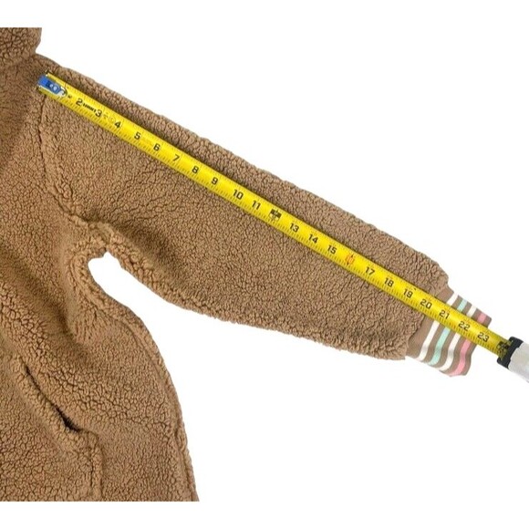 Jadelynn Brooke Sherpa Hoodie Rainbow Cuff Kangaroo Pocket Boxy Snuggly M - Picture 5 of 8